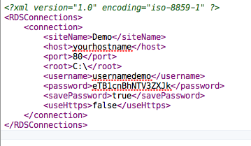 RDS config XML